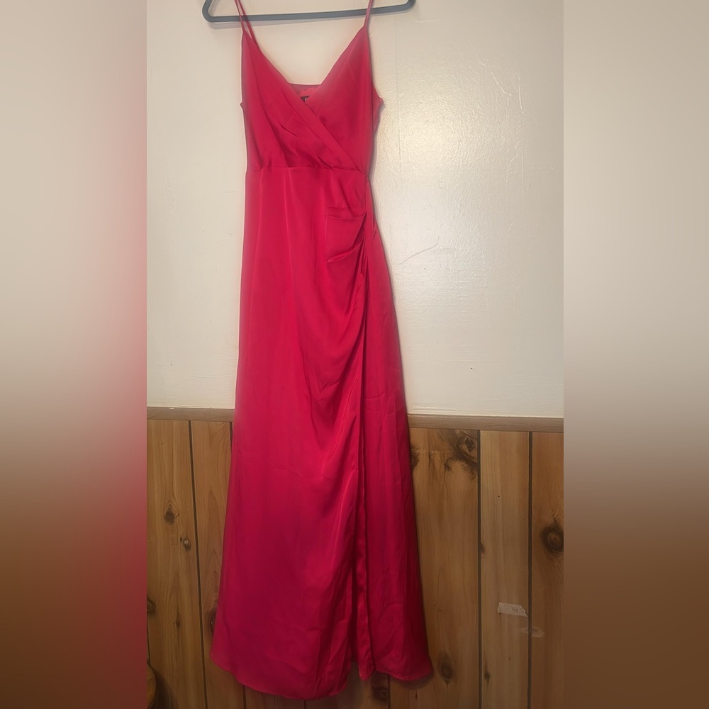Express Strapless Red Maxi Dress